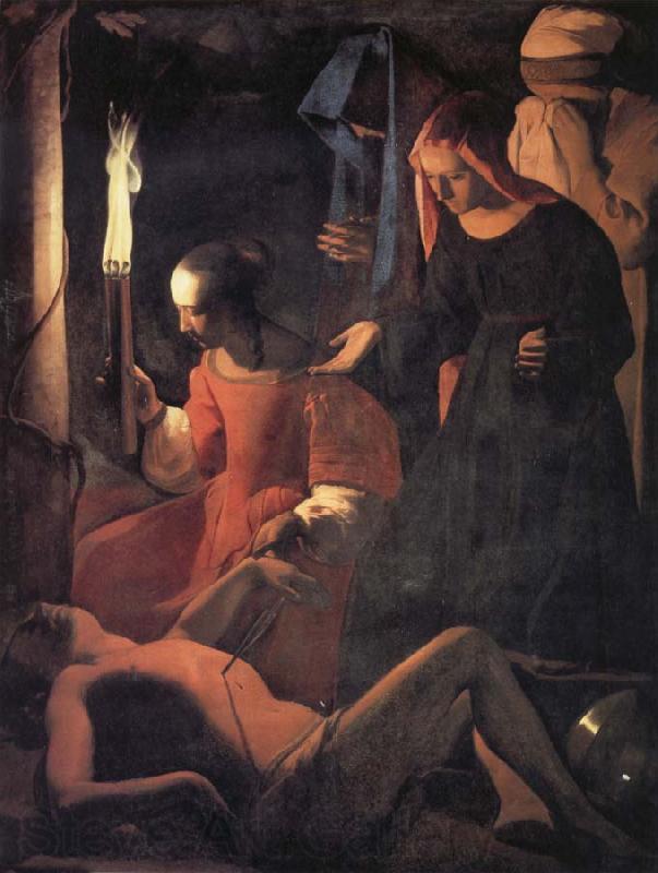 Georges de La Tour Die Auffindung der Leiche des Hl.Sebastian Spain oil painting art